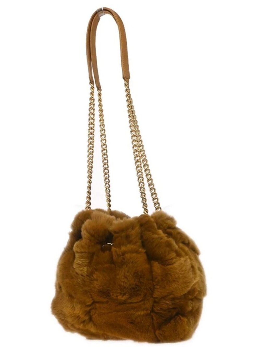 Chanel Brown Lapin Fur Drawstring Shoulder Bag 187287 - Picture 2 of 16